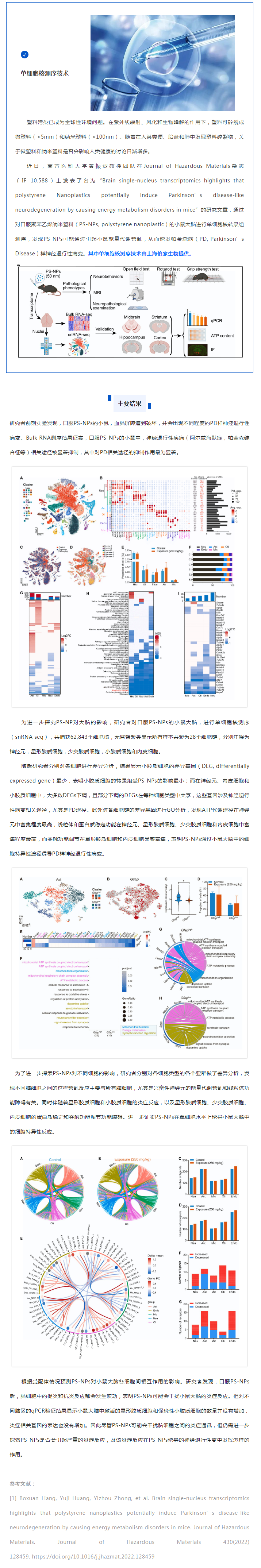項目文章_伯豪生物單細胞核測序助力發(fā)現(xiàn)納米塑料誘發(fā)帕金森樣神經(jīng)退行性病變