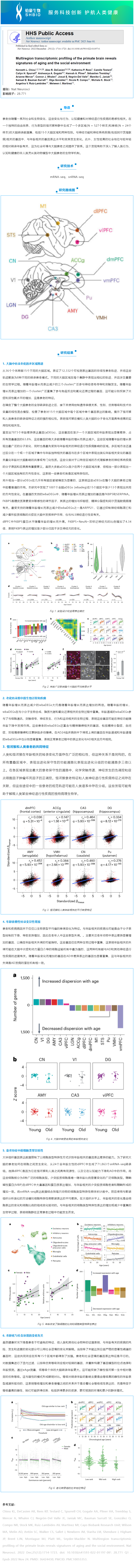 06-15 文獻(xiàn)解讀 _ 靈長類動物大腦的多區(qū)域轉(zhuǎn)錄組分析揭示了衰老和社會環(huán)境的特征